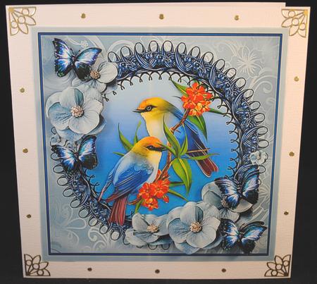 Blue Flutter 8x8 Card Front Kit by Yvonne Middleton
