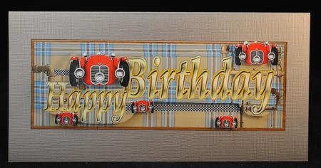 Happy Birthday with Cars Dl by Yvonne Middleton