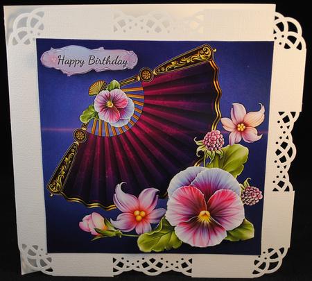 Pansy Fan 8x8 Multi-use Card Front by Yvonne Middleton