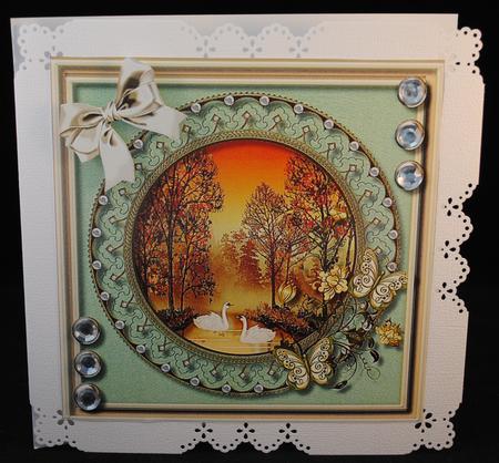 Beautiful Sunset Scene in a Round Frame  by Yvonne Middleton