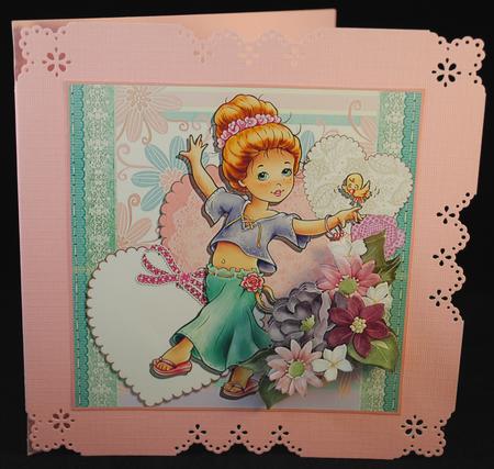 Springtime 7x7 Card with Decoupage by Yvonne Middleton