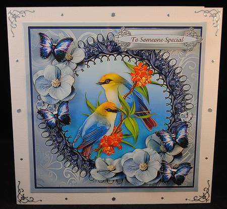 Blue Flutter Violet Card Front Kit by Yvonne Middleton