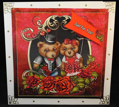 Valentine Bears 8x8 Card Front Kit by Yvonne Middleton
