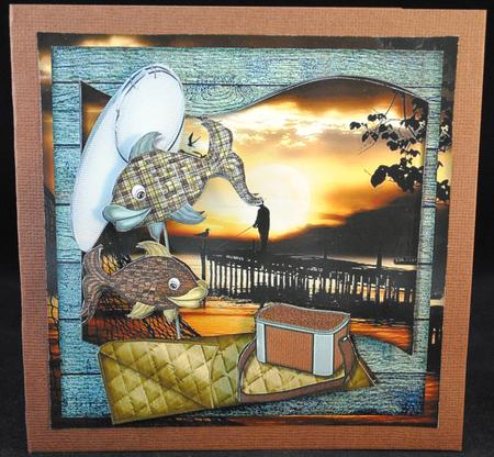 Male Card Gone Fishing Mini Kit by Yvonne Middleton
