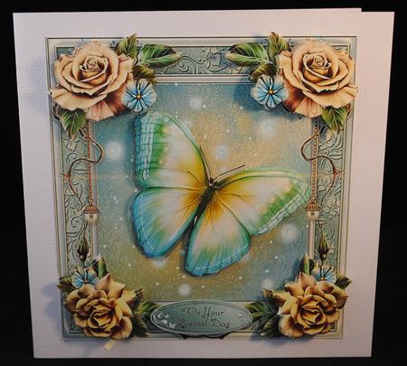 8x8 Aqua Butterfly Mini Kit by Yvonne Middleton