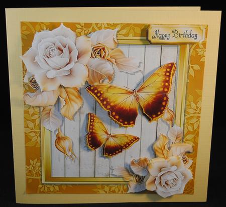 Golden Butterflies & Roses 8x8 Mini Kit by Yvonne Middleton
