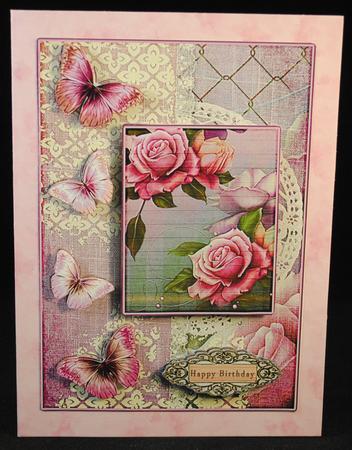 Cardtopper with Matching Envelope Soft Pink Rose 785 by Yvonne Middleton