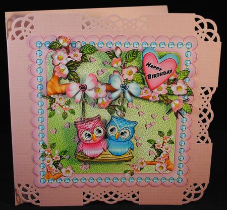 Owl Love on a Swing Mk by Yvonne Middleton