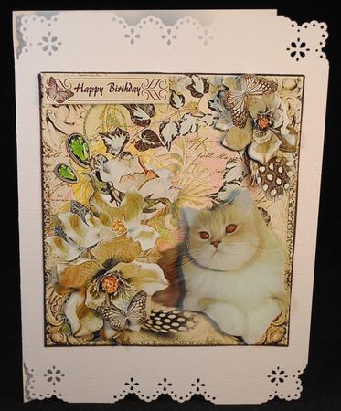 Soft Kitty and Flowers Topper & Decoupage by Yvonne Middleton