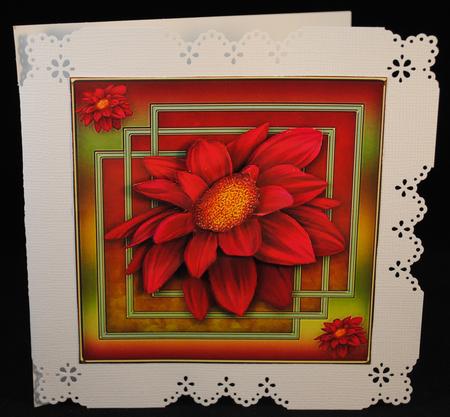 Dahlia Nouveau 6x6 Card Front by Yvonne Middleton