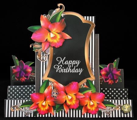 Black and White Double Sided Step Card Plus Template by Yvonne Middleton