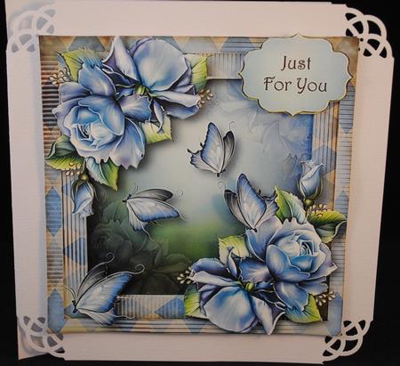Floral & Flutters - Blue Roses by Yvonne Middleton