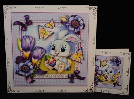 Easter Cute Rabbit with Crocus Card Mini Kit by Yvonne Middleton