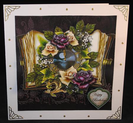 Vintage Roses Book Card Topper Mini Kit by Yvonne Middleton