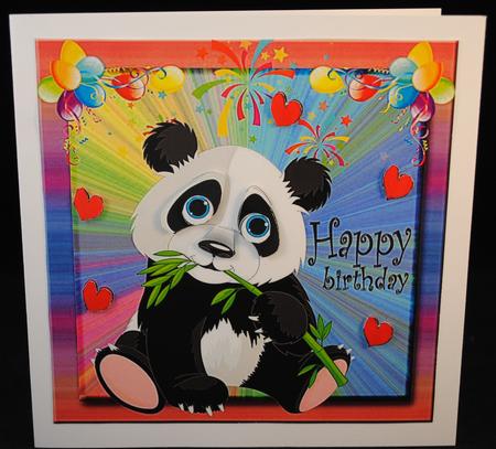 Panda Love Birthday Quick Card by Yvonne Middleton