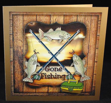 Male Card Gone Fishing Mini Kit by Yvonne Middleton
