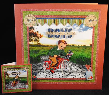 Cyclist Boy / Teen Card Mini Kit & Decoupage by Yvonne Middleton