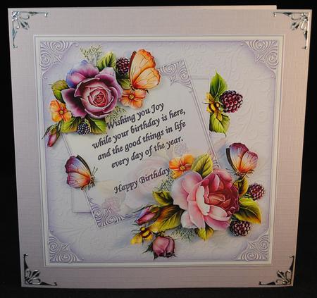 8x8 Birthday Verse with English Roses Mini Kit 2 by Yvonne Middleton