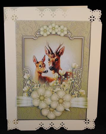 Deer and Flowers by Yvonne Middleton