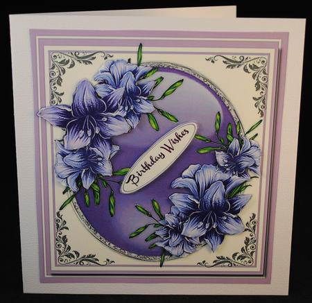 Beautiful Lillies on a Silver Mat  by Yvonne Middleton