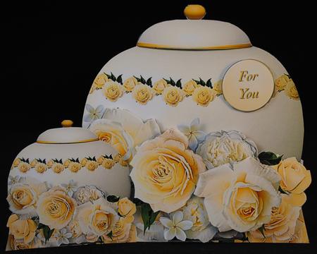 Pot with Lemon Roses - Card Mini Kit by Yvonne Middleton