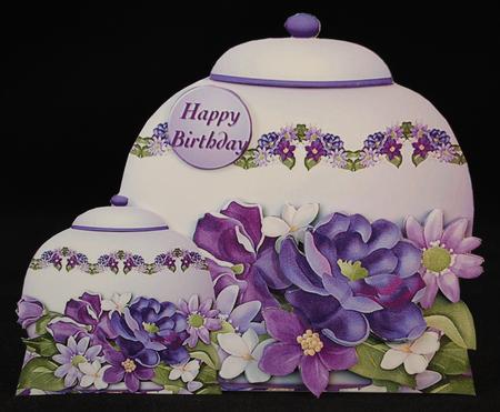 Pot with Lilac Cluster - Card Mini Kit by Yvonne Middleton