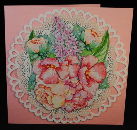 Lovely Scalloped Topper and Mixed Flowers  by Yvonne Middleton