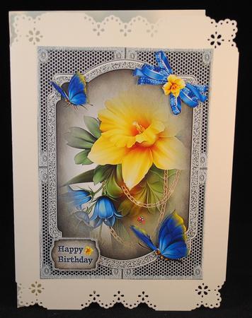 Daffodil and Butterflies by Yvonne Middleton