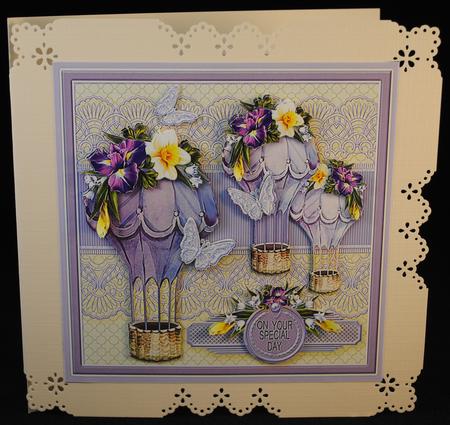 Ornamental Spring Floral Hot Air Balloons 8x8 Decoupage Kit by Yvonne Middleton
