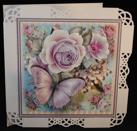 Lilac Rose Flutter Card Front Kit by Yvonne Middleton