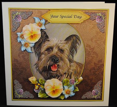 Vintage Dog Special Day 7x7 Tan Cf by Yvonne Middleton