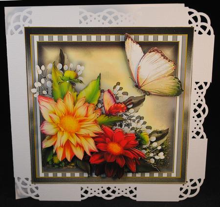Dahlia Flutters Card Front Kit by Yvonne Middleton