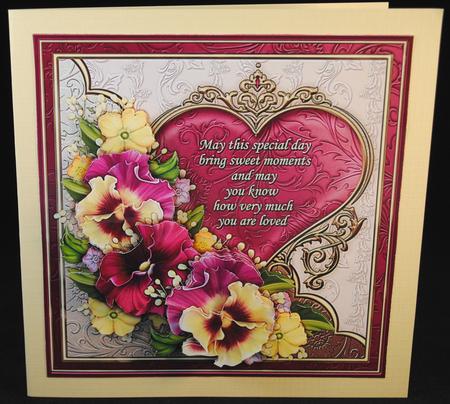Pansies Heart & Verse All Occasions 8x8 Decoupage Mini Kit by Yvonne Middleton