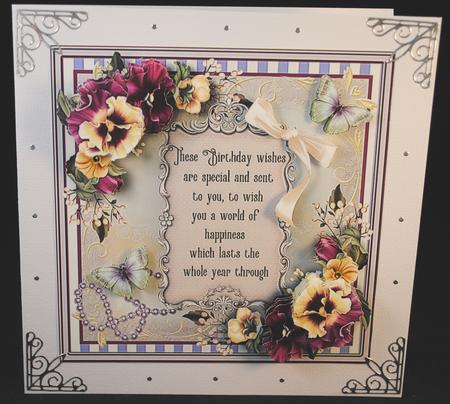 Pansy Verse Card Front Kit by Yvonne Middleton