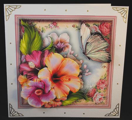 Hibiscus Posie Card Front Kit by Yvonne Middleton