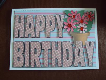 Happy Birthday Pink Flowers Decoupage by Zeta Pearce