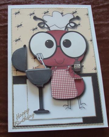 Bbq'd Ants Card Front by Zeta Pearce
