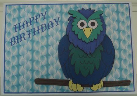 Blue Owl on Branch by Zeta Pearce