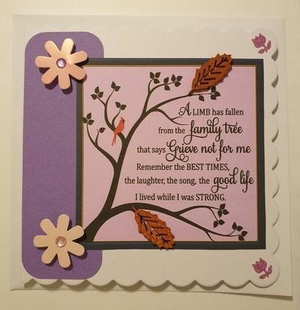 Sympathy design card and insert pink by Zoe Metcalfe