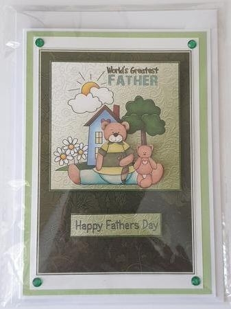 Father and Child Bear Fathers Day/birthday Card Front by Zoe Metcalfe