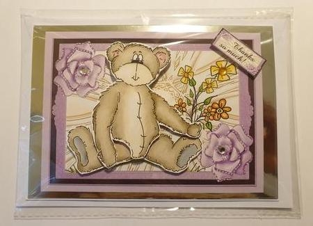 Bearing Flowers - Teddy Birthday Thanks So Much by Zoe Metcalfe