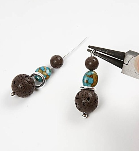 Earrings with stone beads