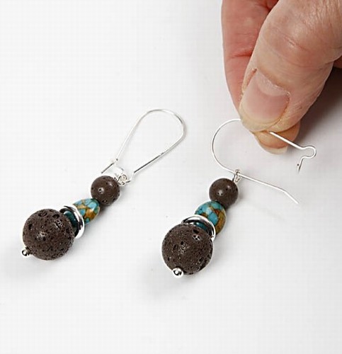 Earrings with stone beads