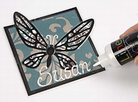 A Laminated Butterfly Place Card