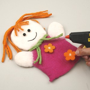 Wet felted hand doll