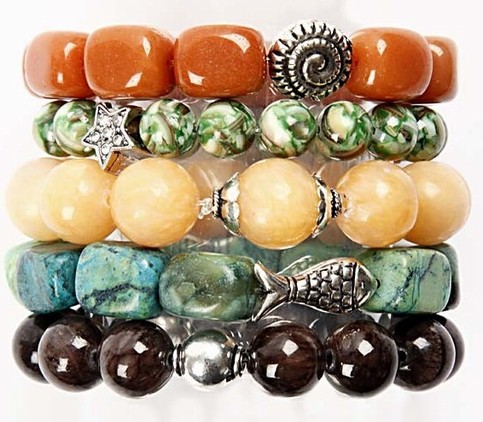 A Bracelet with Stone Beads - 108598