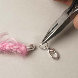 Necklace with crocheted flower