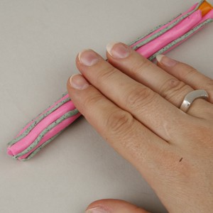 Cernit beads with pattern