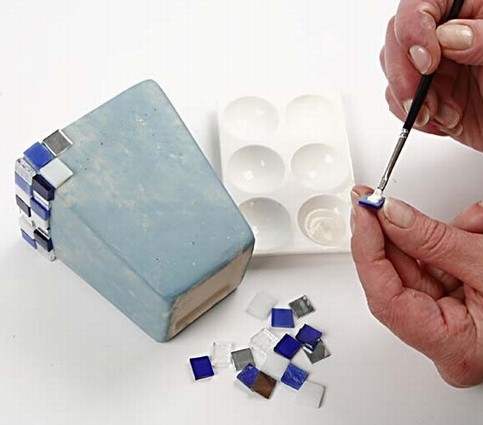 Flower Pots with Plus Color and Mosaic
