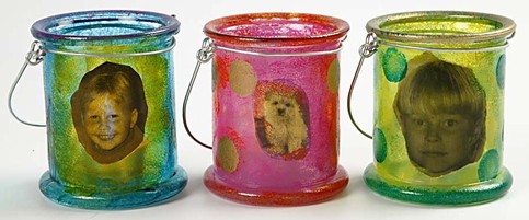 Glass Decoupage on Lanterns